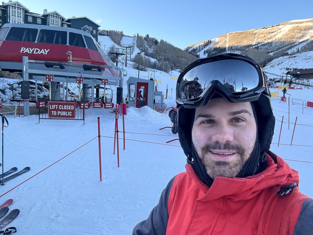 Tyler Jelonek in ski gear at Park City Mountain Resort